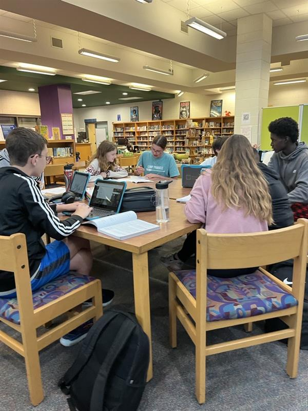 Students studying together at Triangle Test Prep